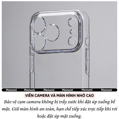 ốp lưng siêu mỏng 0.3mm bảo vệ camera trong suốt chống ố vàng cho iPhone 17 Pro Max / 17 Air / iP 17 Pro / 17 hiệu Memumi Slim Camshield Clear - Chống trầy xước, độ trong full HD, siêu mỏng ốp như không ốp - Hàng nhập khẩu