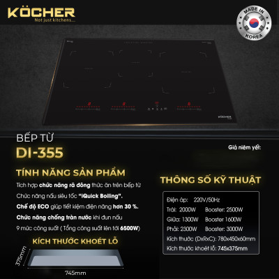 Bếp Từ Kocher DI-355 - Hàng Chính Hãng