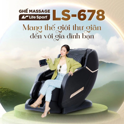 Ghế Massage Toàn Thân Giá Rẻ Lifesport LS-678,Ghế Massage Với 20 Bài Massage Tự Động Chuyên Nghiệp, BH 6 Năm