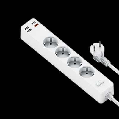 Ổ Điện Wiwu Power Strip Socket With 4 AC 3 USB 20w PD Ngăn Trẻ Em Chạm Vào, Dây Cáp Dày và Bền - Hàng Chính Hãng