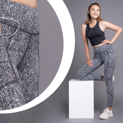 Quần tập Yoga Gym dài nâng mông có 2 túi bên hông cho nữ Thiết kế cao cấp Hibi Sports Mã QD307