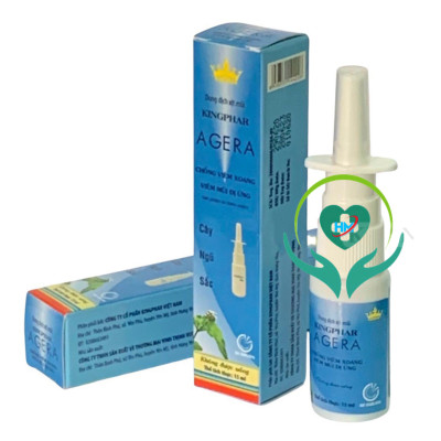 Dung dịch xịt mũi Kingphar Agera extra, chai 15ml, giúp sát khuẩn, hỗ trợ viêm xoang, viem mũi dị ứng
