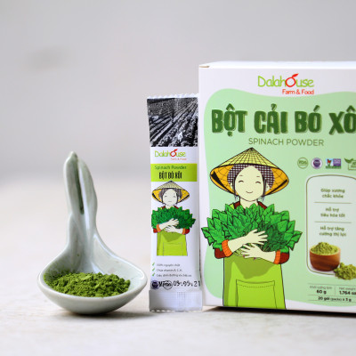 Bột cải bó xôi hữu cơ sấy lạnh Dalahouse - Nguồn Vitamin K,A,C, sắt, magie & Mangan cao giúp xương chắc khỏe, hỗ trợ tiêu hóa và hỗ trợ thị lực