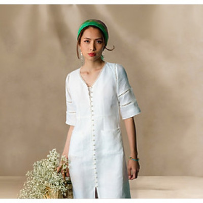 Đầm Suông Linen Sương DRE137 thời trang thiết kế Hity