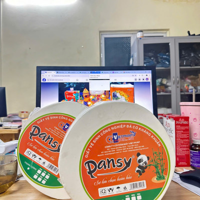 ( COMBO 5 Cuộn) Giấy Vệ Sinh Công Nghiệp PANSY 500gr Cuộn Lớn 3 Lớp Siêu Tiết Kiệm Mềm Mịn Dai Thấm Hút