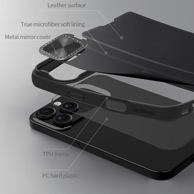 Bao Da Nillkin Qin Prop Leather Cho iPhone 16 Pro Max, iPhone 16 Pro – Chính Hãng, Chống Sốc, Bảo Vệ Camera, Tích Hợp Ngăn Đựng Thẻ - Hàng chính hãng