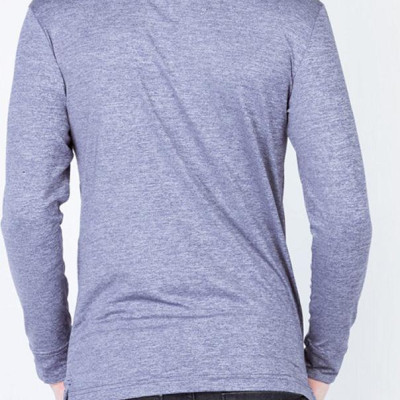 Áo phông nam dài tay màu xanh navy ALIGRO ALGAPD001