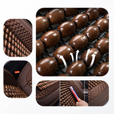 Thảm Lót Ghế Xe Ô Tô Massage Hạt Gỗ - Lưu Thông, Giảm Đau Khi Ngồi Lâu | Đệm Lót Ghế Ngồi Tấm Liền