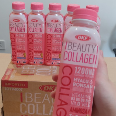 Nước Beauty Collagen (NƯỚC COLLAGEN KHÔNG ĐƯỜNG) OKF HÀN QUỐC x 6 chai 500ml