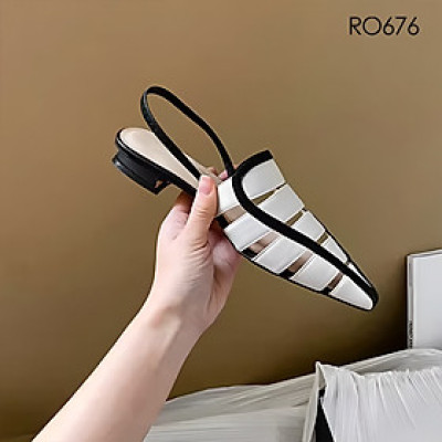 Giày bệt nữ quai chun sau ROSATA RO676 - 2p - Trắng - HÀNG VIỆT NAM - BKSTORE
