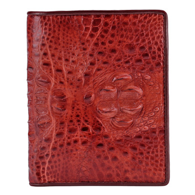 HT2236-37-38-39 - Ví nam Huy Hoàng da cá sấu nguyên con kiểu đứng màu đen, nâu đỏ, vàng bò, nâu đất