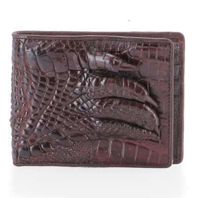 HJ2232-33-34-35 - Ví nam Huy Hoàng da cá sấu gù chân màu đen, nâu đỏ, vàng bò, nâu đất