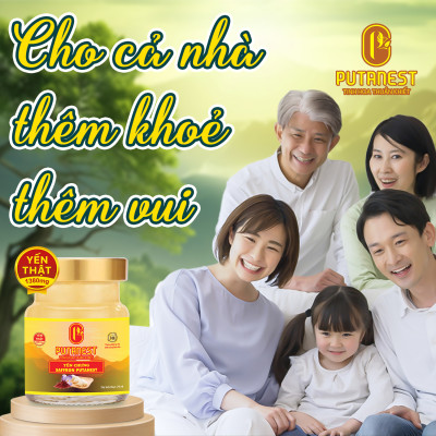 Yến chưng Saffron PUTANEST hộp quà tặng cao cấp 12 hũ 70ml bổ dưỡng đẹp da ngừa lão hoá