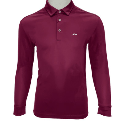 Áo thun nam dài tay cổ bẻ màu đỏ ALIGRO chất liệu Cotton cao cấp mềm nhẹ, thiết kế trẻ trung ALGAPD005