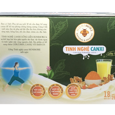 Tinh nghệ canxi Honimore hộp 288g - 18 gói Thơm ngon dễ uống
