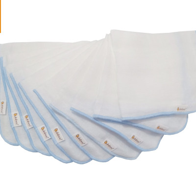 Set 10 Khăn gạc sơ sinh G10 nhỏ vắt sổ BABIBOO - BK01
