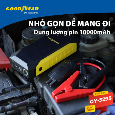Bộ Kích Bình Cho Xe Hơi 500A GOODYEAR GY-5295 Đa Chức Năng Sạc Dự Phòng 10000mAh Đèn LED Khẩn Cấp - Hàng Nhập Khẩu
