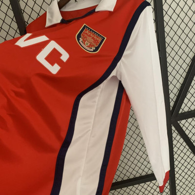 Áo Bóng Đá Retro Arsenal 1998 Dài Tay - Sân Nhà bản cao cấp vải Cotton Polyester