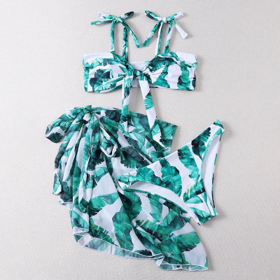 Đồ bơi áo tắm bikini hai dây chân váy hoạ tiết mới áo gọng che khuyết điểm nâng ngực đi biển đẹp