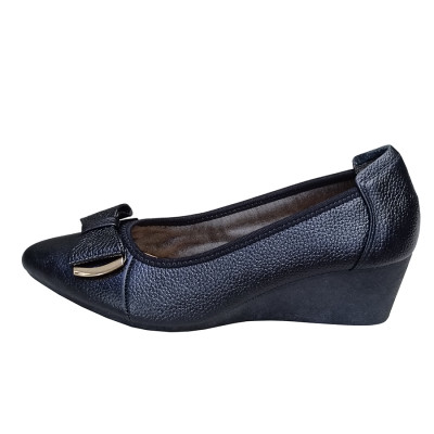 Giày Nữ Búp Bê Đế Xuồng TiTi ĐÔ Da Bò Thật Thời Trang Cao 5cm GBB2042d