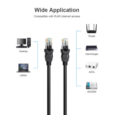 Cáp VENTION Ethernet Cat 6 Cáp mạng phẳng tốc độ nhanh Gigabit Cáp LAN RJ45 cho doanh nghiệp gia đình 40m / 131,23ft 