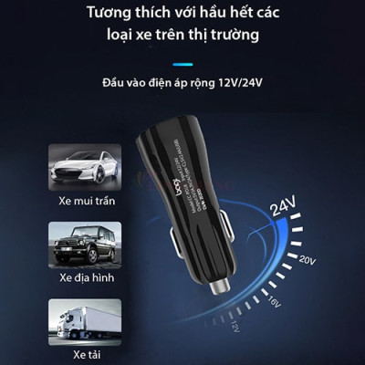 Cốc sạc xe hơi Bagi 1USB 1Type-C 18W CC-PD18 - Hàng chính hãng