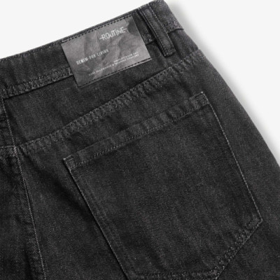 Quần Short Jean ROUTINE Nam Ống Suông Trơn Form Straight - 10S24DPS003 | LASTORE MENSWEAR
