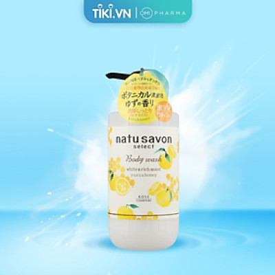 Sữa Tắm Tạo Bọt Dưỡng Trắng Và Làm Mềm Mịn Da Hương Cam Yuzu & Mật Ong Softymo Kosé Natu Savon Nhật Bản Chai 500ml