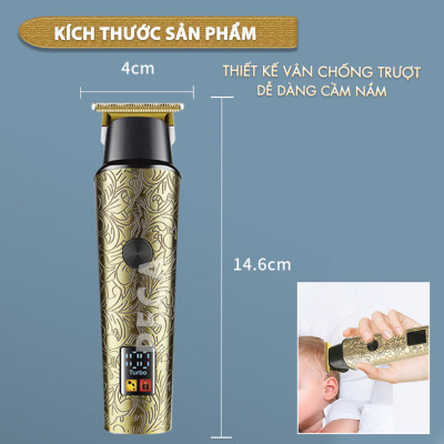 Tông đơ chấn viền Kemei KM-2185 điều chỉnh 2 mức tốc độ, công suất mạnh màn hình LCD tiện lợi - Hàng chính hãng