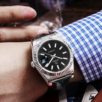 【START】Đồng hồ nam chống nước dạ quang đồng hồ cơ tự động chức năng ngày Dây đeo khóa bướm