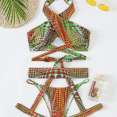 Bikini đi biển da rắn có mút ngực