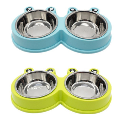 Bát Ăn Đôi Inox Hình Ếch - Bát Chống Kiến Cho Thú Cưng
