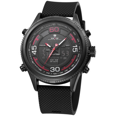Đồng hồ điện tử kỹ thuật số thạch anh Ba mặt số Hiển thị giờ 3ATM Chống thấm nước WEIDE WH6306 
