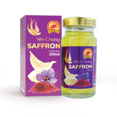 Hộp yến chưng Saffron Healwa (150ml x 6 lọ x 1 hộp) giúp da trở nên hồng hào mịn màng đầy sức sống ngăn ngừa lão hóa da