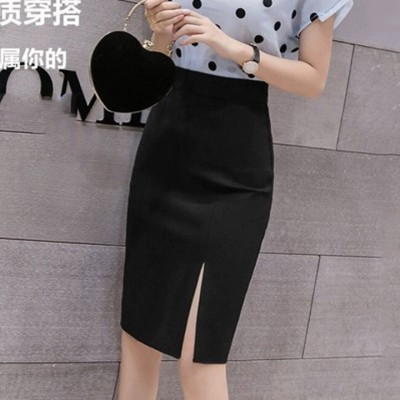 Chân váy bút chì dáng ngắn dài 56cm xẻ tà trước duyên dáng vải kaki thun co giãn - New Design