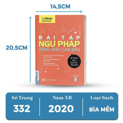 Sách - Bài Tập Ngữ Pháp Tiếng Anh Căn Bản Dành Cho Người Mới Bắt Đầu - Học Kèm App Online - MCBooks