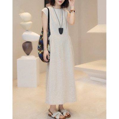 Áo sơ mi váy dáng dài, chất liệu đũi mềm mịn, form dài rộng kiểu Hàn Quốc,  áo váy nữ,  NeSa Shop AT15