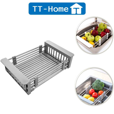 Kệ giá rổ gác bồn rửa chén bát đĩa inox 304 siêu tiện lợi (loại dày)