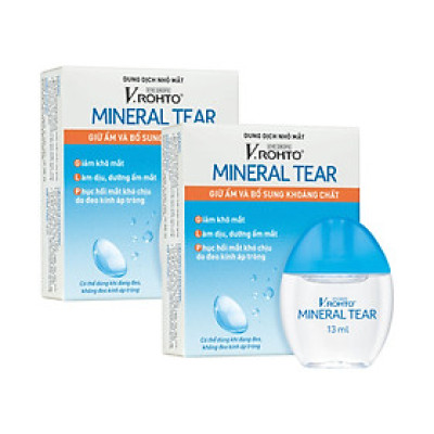 Combo 2 Nước nhỏ mắt giữ ẩm & bổ sung khoáng chất V.Rohto Mineral Tear 13ml