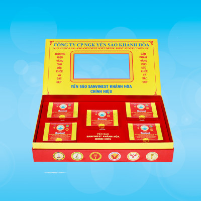 [5 hộp 3g] Yến sào Sanvinest Khánh Hòa chính hiệu tinh chế Hộp quà tặng 3g - Q503