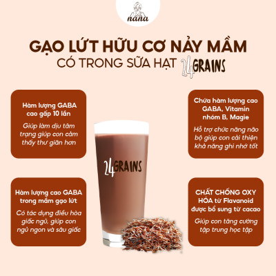 Combo Sữa Hạt Gạo Lứt Hữu Cơ Millet & 24Grains Gói 30g Nana Malaysia Cho Trẻ Từ 3 Tuổi & Người Lớn Bổ Sung Dinh Dưỡng - 24grains