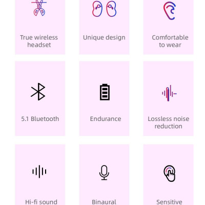 CINCATDY Tai Nghe Bluetooth V5.0 Earbuds Gaming Headphone True Wireless Headset S6 - Hàng Chính Hãng