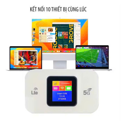 Phát Wifi Di Động Tốc Độ Cao 4G/5G LTE 150Mbps - Màn Hình Màu LCD - Bản Quốc Tế Hỗ Trợ Tất Cả Nhà Mạng - Dung Lượng Pin Lên Đến 15 Giờ - Hàng Chính Hãng