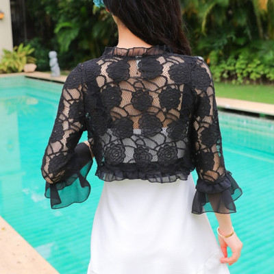 Áo khoác ren tà ngắn 04 C050