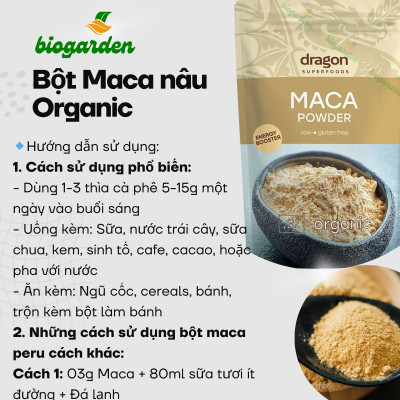 Bột Maca hữu cơ nguyên chất 200g - Dragon Superfoods