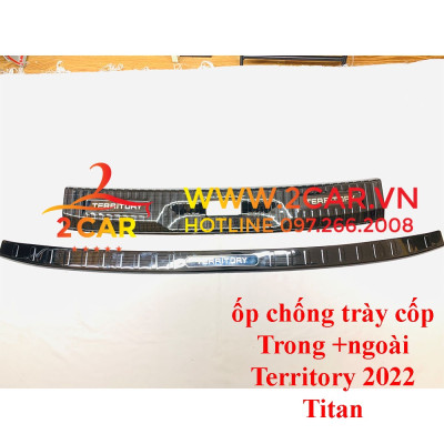 Nẹp cốp, Ốp chống trầy cốp trong, ngoài xe Ford Territory 2022 2023 mẫu Titan, chống xước cửa xe