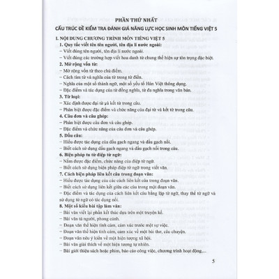 Sách - Kiểm tra, đánh giá năng lực học sinh lớp 5 môn Tiếng Việt học kì 1 + kì 2