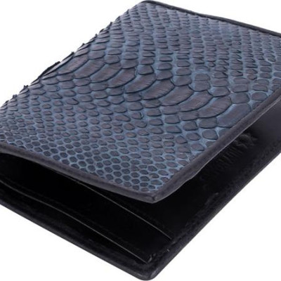 Ví Nam Da Trăn Kiểu Đứng Huy Hoàng HT2310 (12.5 x 10 cm) - Xanh Đậm