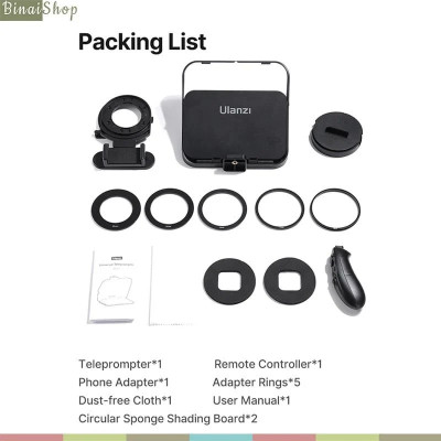 Ulanzi Teleprompter RT02 - Máy Nhắc Chữ Đa Năng Dành Cho Điện Thoại Thông Minh, DSLR Và Máy Ảnh Có Điều Khiển Từ Xa - Hàng chính hãng