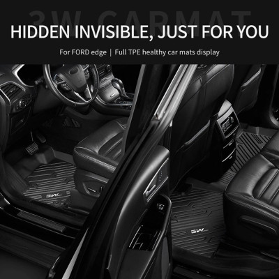 Thảm lót sàn xe ô tô Ford Ranger/ Ford Raptor Nhãn hiệu Macsim 3W chất liệu nhựa TPE đúc khuôn cao cấp - màu đen